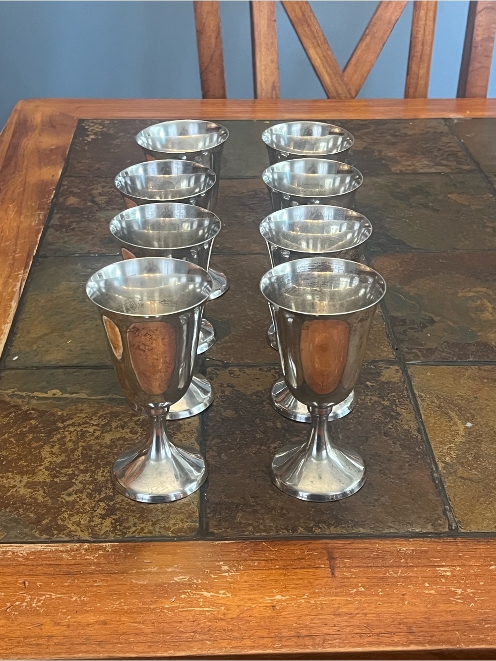 Vintage Silver Plated Goblet Set - 8-Piece (Silver)